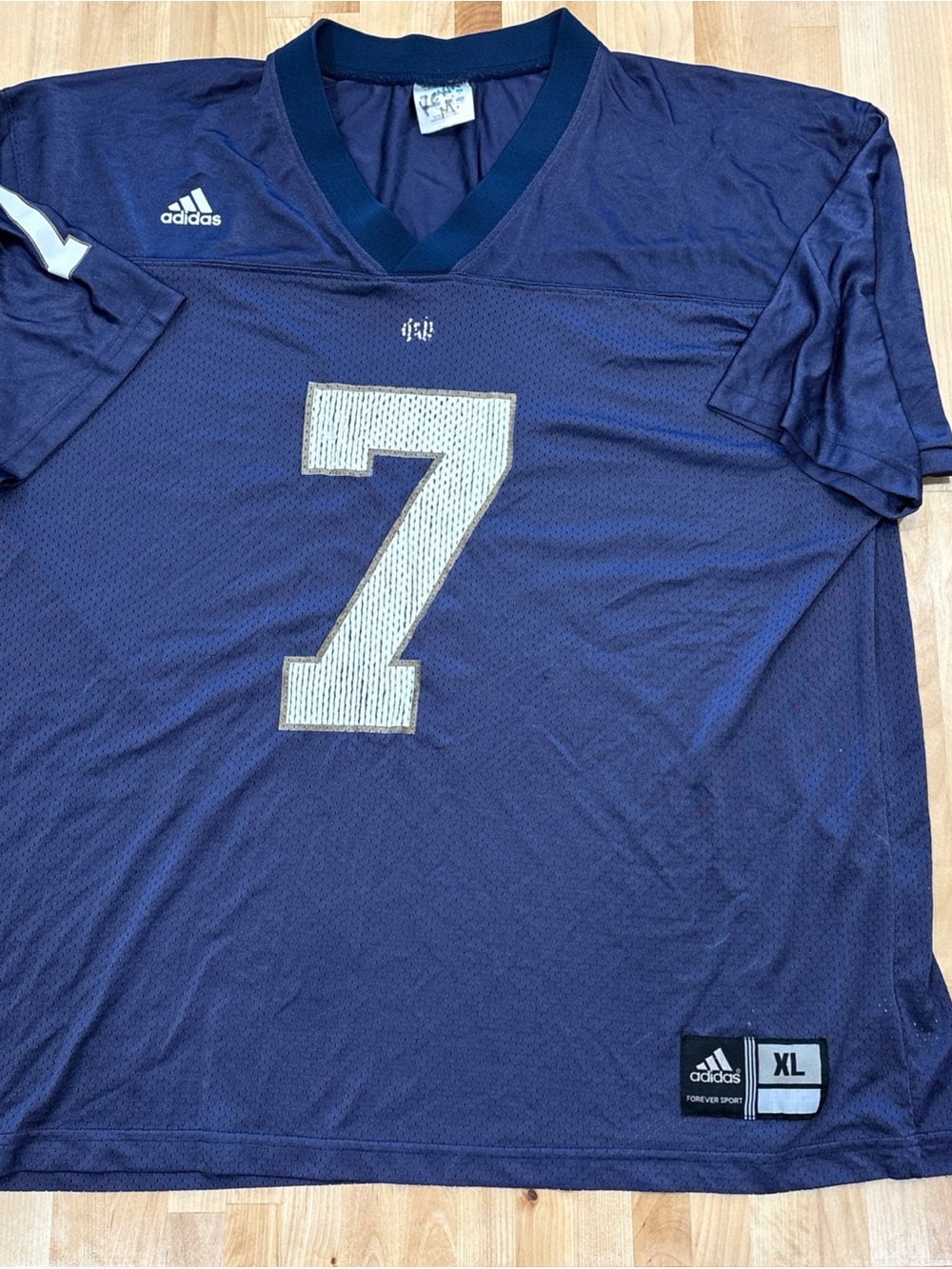 VINTAGE Notre Dame Fighting Irish Jersey Mens XLarge Adidas Football Blue Y2K